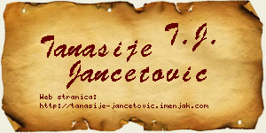 Tanasije Jančetović vizit kartica
